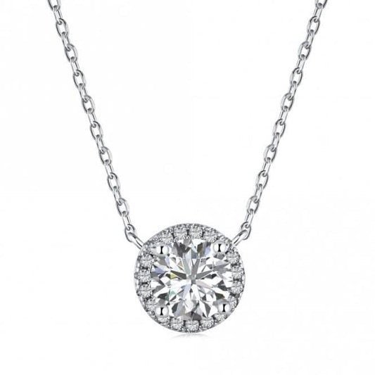 Sterling Silver Rhodium Plated Sparkling Zirconia Necklace ERLN024