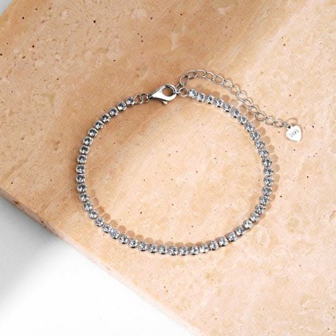 Sterling Silver Rhodium Plated Zirconia Bracelet ERLB034