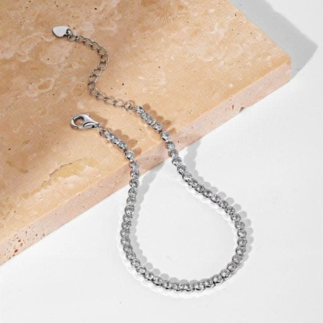 Sterling Silver Rhodium Plated Zirconia Bracelet ERLB034