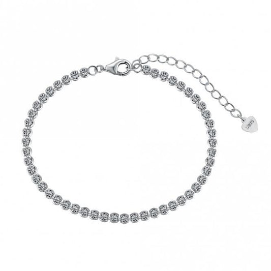 Sterling Silver Rhodium Plated Zirconia Bracelet ERLB034
