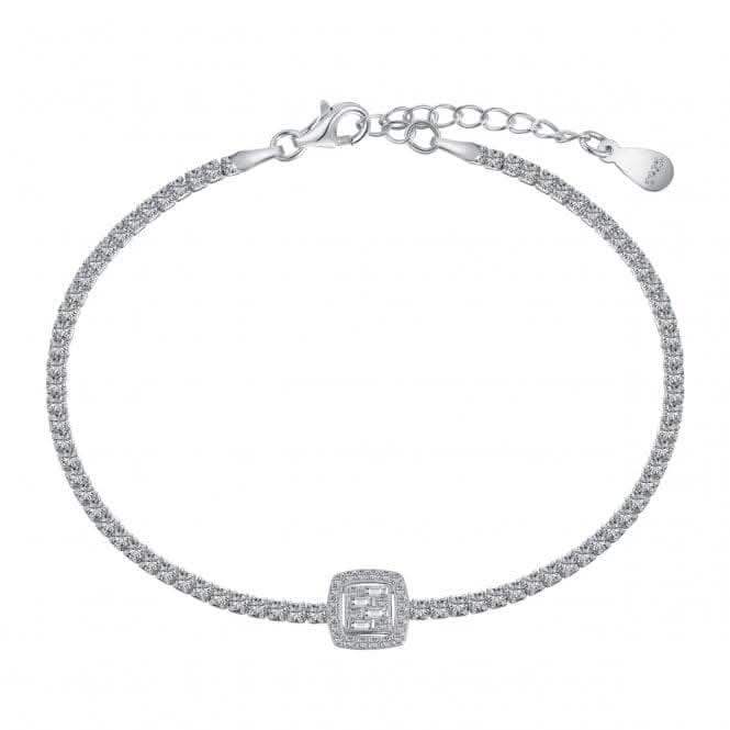 Sterling Silver Rhodium Plated Zirconia Bracelet ERLB038