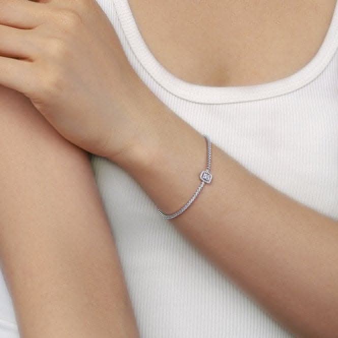 Sterling Silver Rhodium Plated Zirconia Bracelet ERLB038