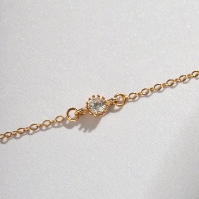 Sterling Silver Rose Gold Plated White Lucky 4 Leaf Bracelet ERLB043