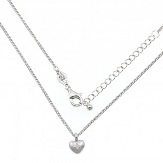 Sterling Silver Sparkling Heart Necklace ERLN015