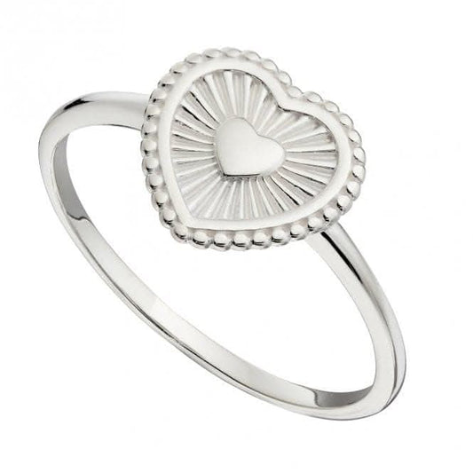 Sunray Texture Heart Ring R3770