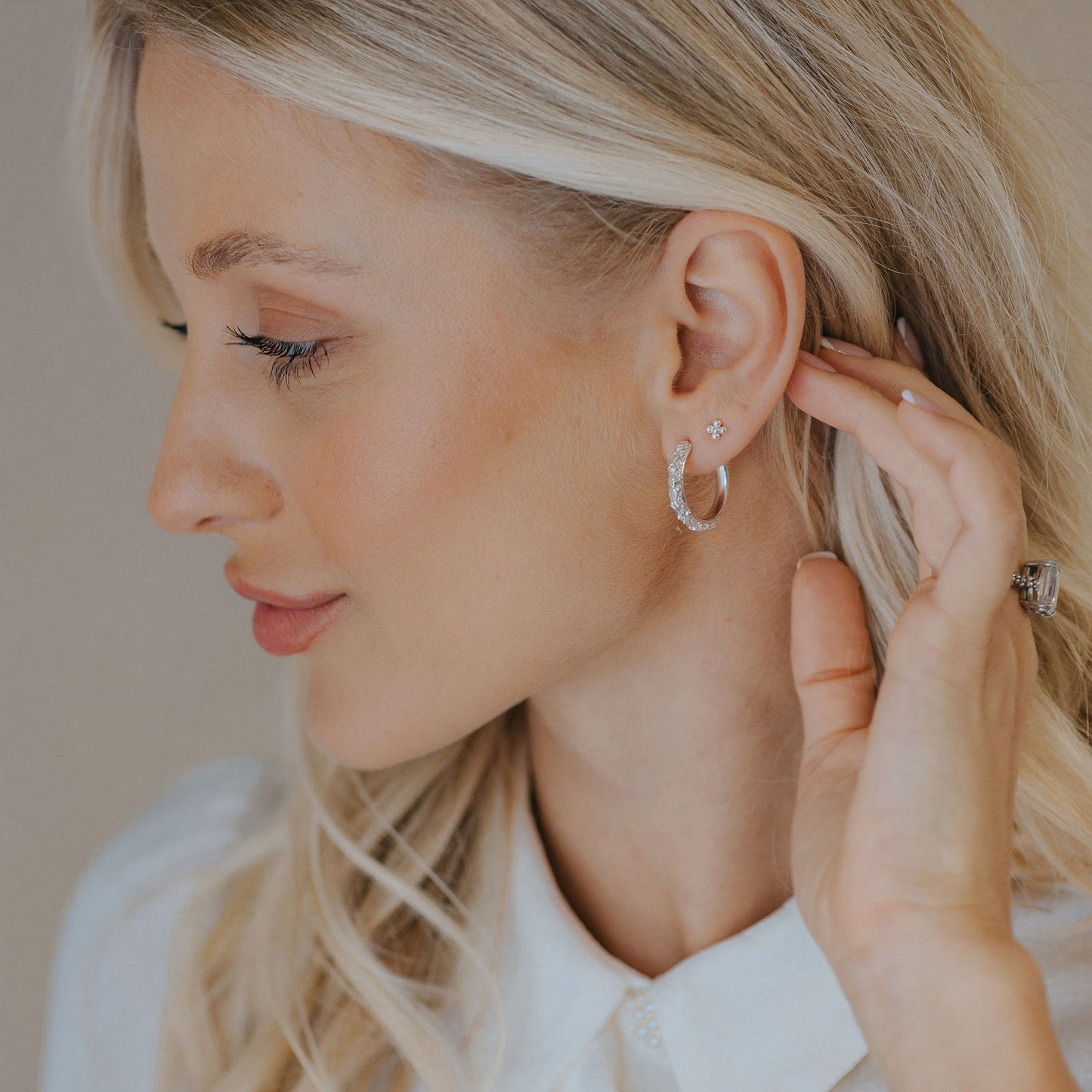 The Silver Hebe Hoops