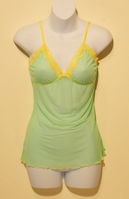 Mary Green Silk Gauze Longer Camisole w/Lace and Defined Cups (LT29)