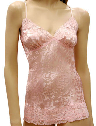 Mary Green Pink Wink Burnout Satin Camisole w/Lace (B17)